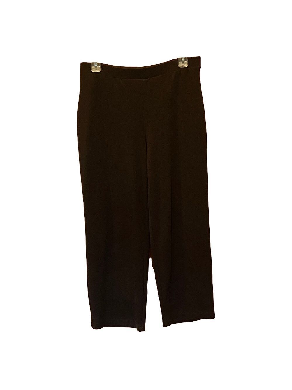 Briggs Black Pull On Cropped Dress Pants Size Medium Petite